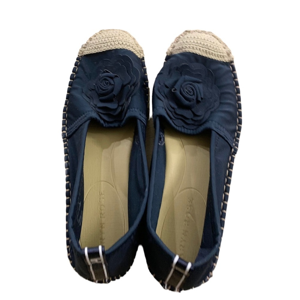 Taryn Rose | Espadrilles Blue Tan Size 9 Blue Rose Detail Comfort